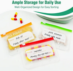A8 Waterproof Pill Pouch Set, Large Weekly Pill Organizer with 14 Color-Coded Medicine Pouches, Reusable Travel Medicine Organizer, Zippered Pill Storage for Fish Oils, Vitamins, dealsforyou, summerwins